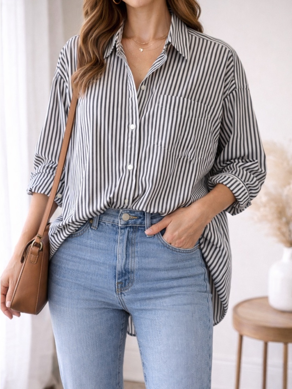 Roaman's Striped Casual Shirt